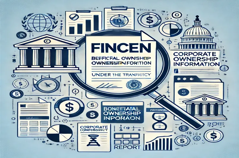 Illustration showing compliance and transparency in FinCEN BOI reporting under the Corporate Transparency Act.