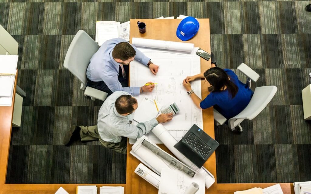 People discussing an event plan in a meeting