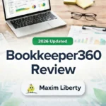 Comparison chart of Bookkeeper360 vs Maxim Liberty pricing and features, showing 85% savings and daily update advantages.