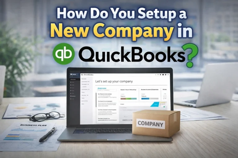How do you setup a new company in QuickBooks?